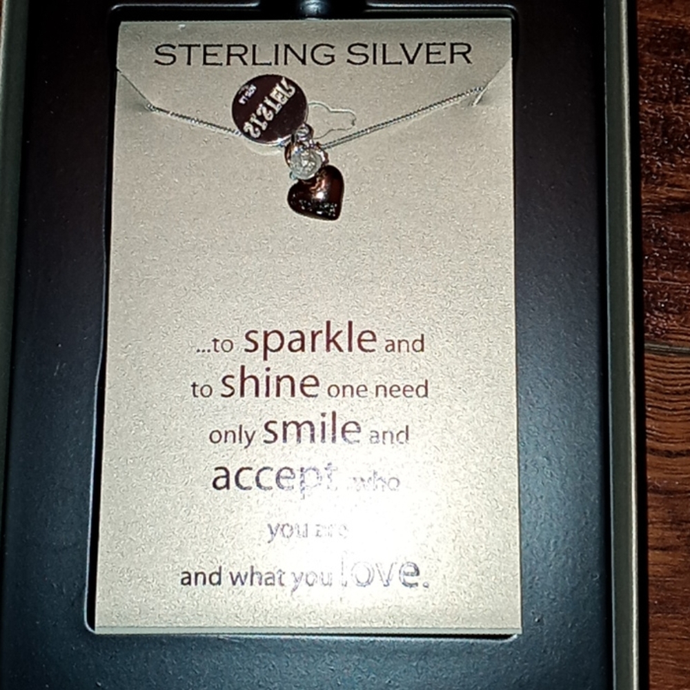 Sterling silver sister necklace